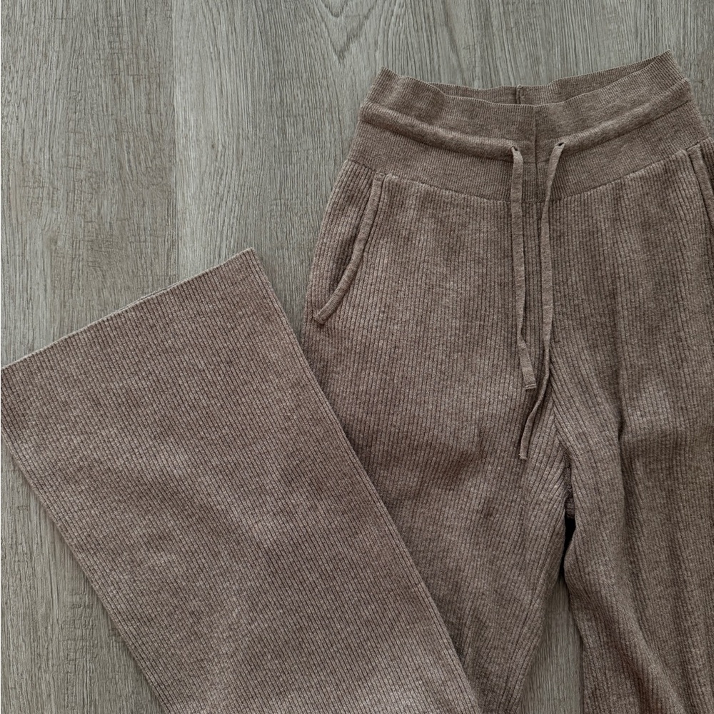 Lounge travel Ribbed Wide-Leg Pants
